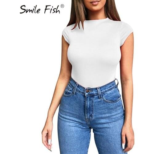 Skinny Bodysuits Rompers Female Short Jumpsuits Women Short Sleeve Basic O-neck Overalls Back Zipper One Piece Body Tops M0715