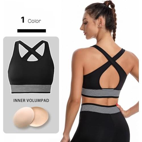 Black Stripes бюстгальтер женский Women Fitness Sport Bra Woman Clothes Crop Top For Fitness Running
