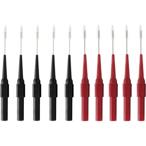 10Pcs Multimeter Test Insulation Piercing Needle Non-destructive Pin Test Probes 4mm Banana Socket For Car Tester Red/Black