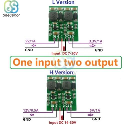 1A DC-DC Converter Module Buck Step-Down Voltage Regulator Board 7V-30V to 3V 3.3V 3.7V 5V 6V 7.5 9V 12V