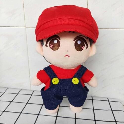20cm doll use doll hat t-shirt stuffing plush trousers with suspenders