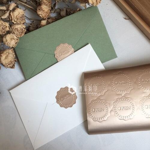 50pcs/lot Business Wedding Champagne Gold Sealing Label Sticker For Birthday Cards Envelope Gifts Decoration Stationery