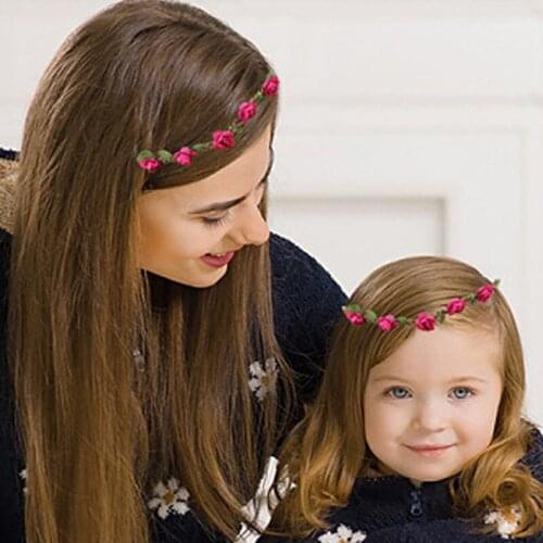 Bohemia 6pcs/Lot Handmade Multicolor Tiny Flower Wreath Women Headband Girl Crown Elastic HairBand Beach Holiday Party Accessory