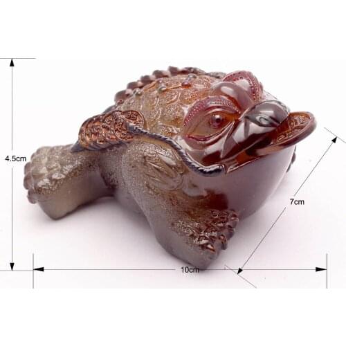 Allochroic Mascot, Yellow Mony Toad Ornament, tea pet, Fengshui,Best Gifts,Novel present, arts&Crafts,will change color,S1009B