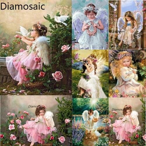 Diamosaic 5D Diamond Painting Full Round Square Embroidery Rhinestone Picture Mosaic Art Accessorie Angel Cross Stitch Kit Decor