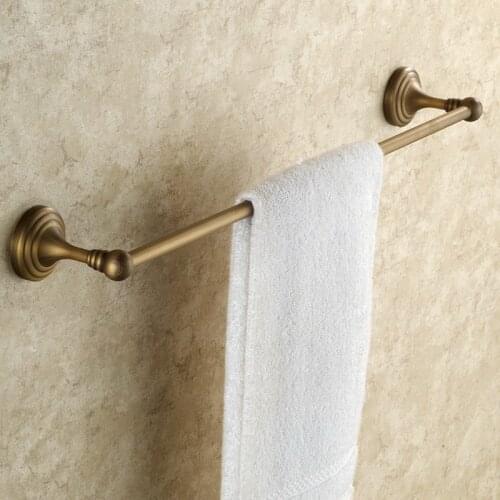 Antique Brass Towel Bar Single Towel Rack Bathroom Wall Mounted Towel Holder KD647