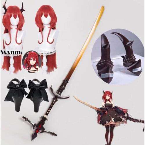 Arknights Surtr Cosplay Prop PVC Sword Horns Guard Surtr Cosplay Accessories Prop Headwear Weapons Wigs shoes Halloween props