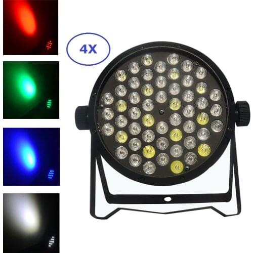 Fast Shipping LED Par Can 54Pcs RGBW LED Flat Par Light RGBW Color Mixing DJ Wash Light Stage Uplighting KTV Disco DJ DMX512