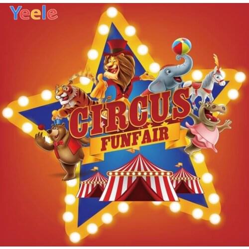 Circus Party Tent Animals Show Funfair Star Baby Shower Birthday Backdrop Photography Backdrops Photographic Background Props