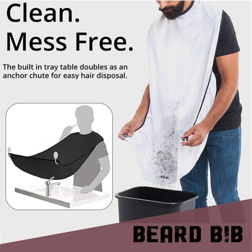Male Beard Shaving Apron Care Clean Hair Adult Cape Bibs Shaver Holder Bathroom Organizer Gift for Man NIN668