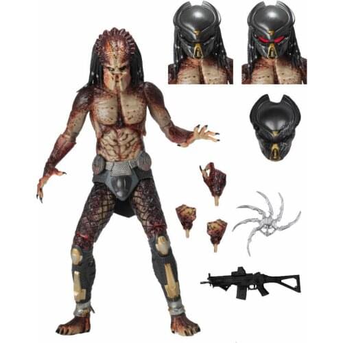 Movie NECA LAB ESCAPE FUGITIVE Predator with Light-UP LED Light Mask Action Collectible Models Toys