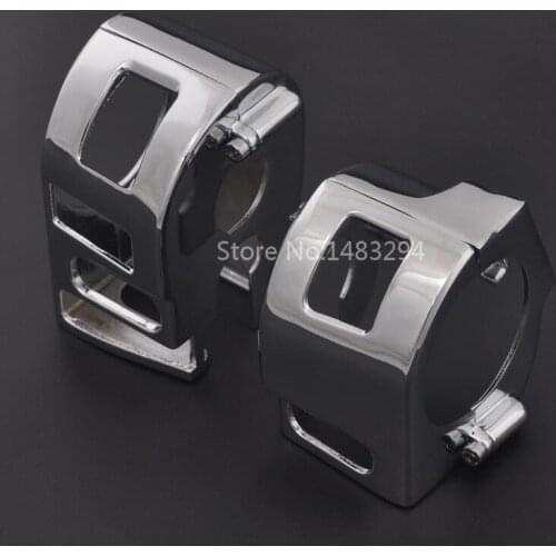 2Pcs Chrome Switch Housings Cover Fit For All Yamaha XVS V-star 1100 Custom Models Only