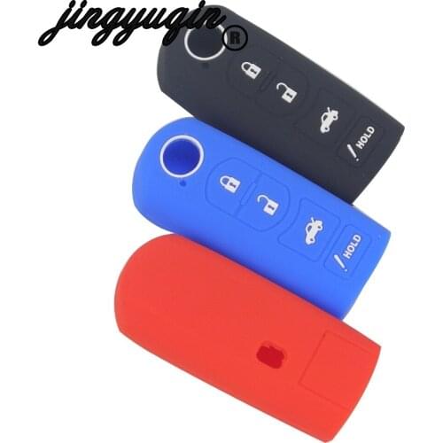 Jingyuqin Silicone Remote Car Key Case Cover FOB For MAZDA CX-7 CX-5 2 3 5 6 8 4Buttons Car-styling