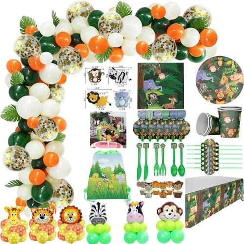 Happy Birthday Safari party Jungle Party Supplies Decorations for Boy favorite baby shower Birthday party Supplies collection