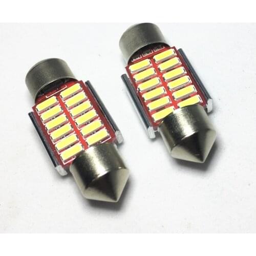 For 2PCS Car Styling Light 31mm 36mm 39mm 42mm Festoon LED Bulb C5W Super Bright 4014 SMD Canbus Auto Interior Doom Lamp 12V
