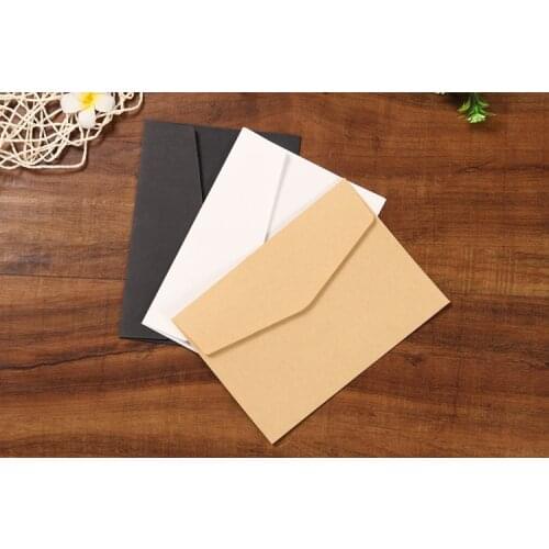 10pcs/set Classical Brown White Black Kraft Blank Mini Paper Window Envelopes Wedding Invitation Envelope Gift Envelope 3 Color