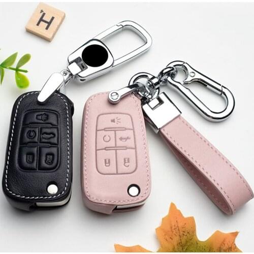 Leather Car Remote Smart Key Bag Fob Case Cover Holder For Buick Chevrolet Cruze Opel Vauxhall Mokka Encore Styling Accessories