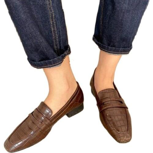 EAGSITY loafers for women flats pointed toe slip on shoes comfort office ladies oxford derby shoes party