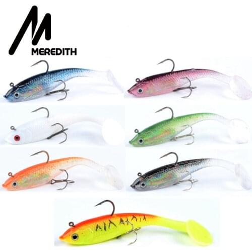 MEREDITH 3.94inch 3D Baitfish Jig Heads with Paddle Tail for Saltwater Freshwater Fishing Lures Free shipping