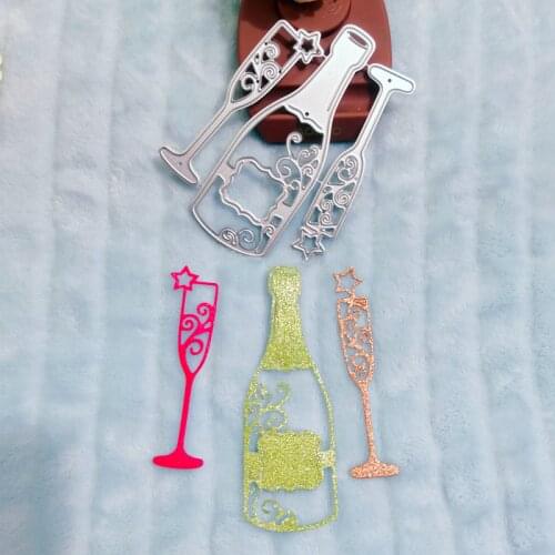 Wine bottle decoration Metal Cutting Dies for DIY Scrapbooking Album Paper Cards Decorative Crafts Embossing Die Cuts