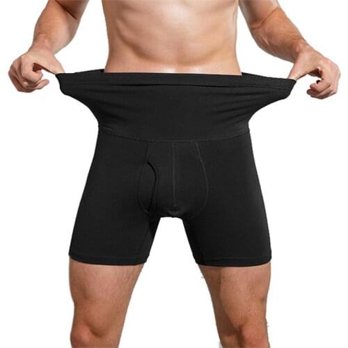 Fashion Underwear Boxer Shorts Mens High-waisted Thermal Boxers Anti-roll Edge Wear Leg Waist Underwear Cotton Breahtable Trunk