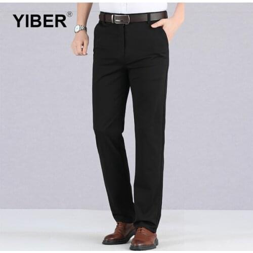 2021 Elegant Mens Casual Pants Summer Mens Business Dress Pants Slim Fit High Stretch Trousers Luxury Men Classic Suit Pants