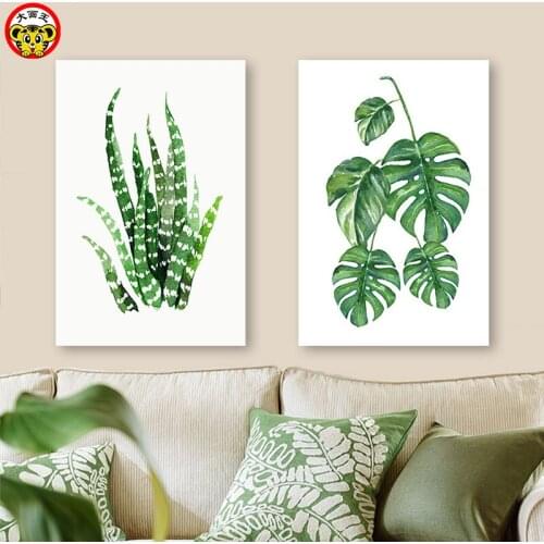 Painting by numbers art paint by number Diy Nordic Grass Simple Illustrator Filled with Color Handpainted Plant flowers and pla