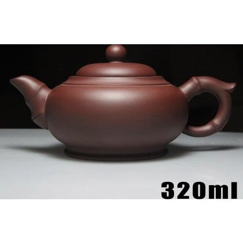 New Arrival Teapot Yixing Teapots 320ml Purple Clay Bouns 3 cups Ceramic Chinese Handmade Set Bamboo Porcelain Kettle High-grade