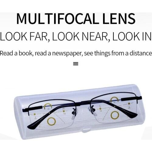 High Quality Progressive Reading Glasses Men Women Multifocal Presbyopic Glasse See Far Near Anti-blue Light Half Frame Eyewear