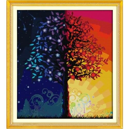 Oneroom Colour Life Tree Counted Cross Stitch 11CT 14CT Cross Stitch Set wholesale Scenery Cross-stitch