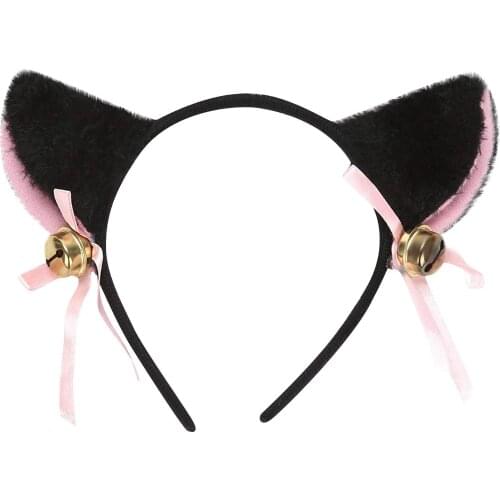 3 Colors Beautiful Masquerade Halloween Cosplay Cats Ear Anime Party Costume Bow Tie Bell Headwear Headband Anime Headwear #5g