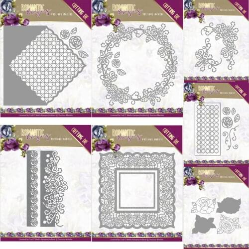 Mmao Crafts Metal Steel Cutting Dies New Rose flower border frame Scrapbooking Paper/photo Cards Embossing Dies