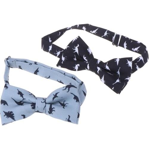 Dinosaur Luxury Bow Tie For Polyester Silk Adjustable Dog Cat Bow Tie Neck Tie Pet Dog Bow Tie Puppy Bows Pet Bow Tie
