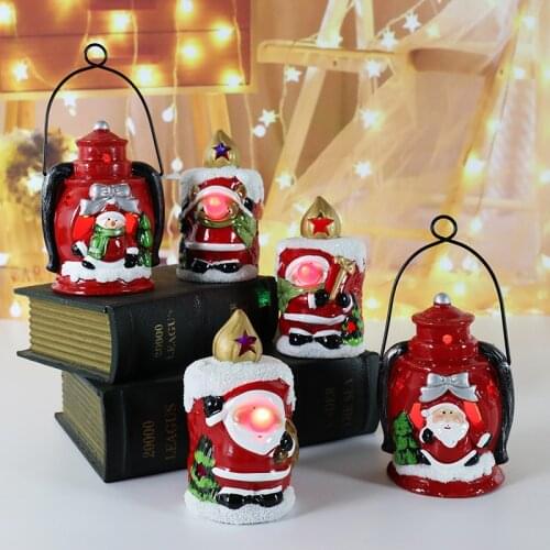 2020 Santa Claus Decorations European style chandelier snowing luminous music pendulum lights holiday props decoration ornaments
