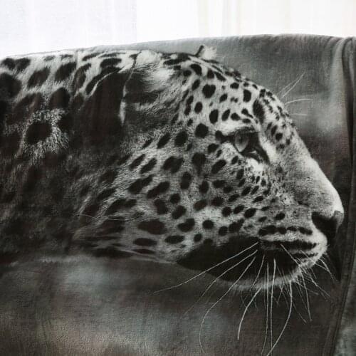 MERRYLIFE Gray-black leopard Anime Blanket Plush Velvet Warm Decoration Soft Bed Home Throw Sofa Blankets Kid Adult Gifts