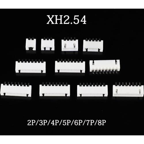 50PCS/Lot XH2.54 Right Angle Pin Header Connector 2P 3P 4P 5P 6P 7P 8P 9P 10P 11P 12P 13P 14P 16P 2.54mm Pitch XH For PCB