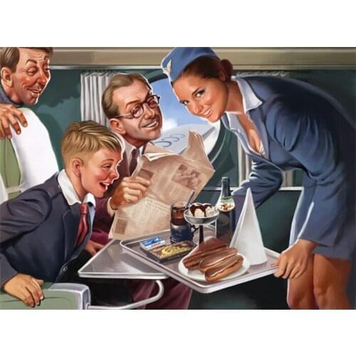 USSR Soviet Train Waitress Pin Up Girl Poster Vintage Retro Posters Canvas Painting DIY Wall Paper Home Gift Decoration