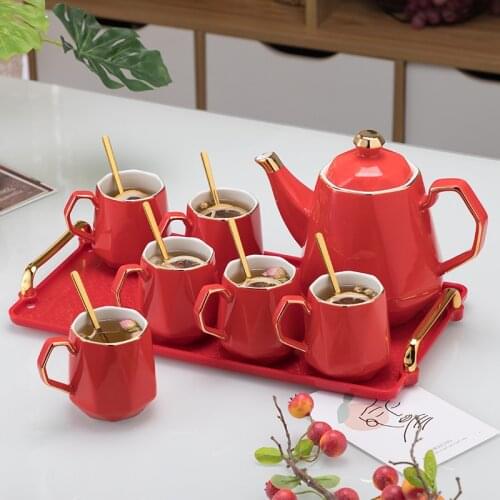 Wedding water cup set high-end living room teapot tea cup household cup gift box set