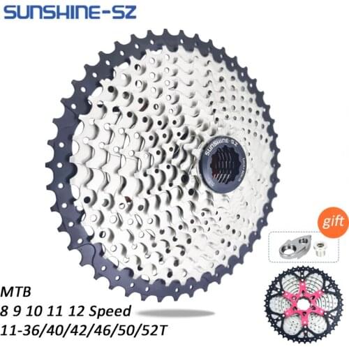 SUNSHINE Mountain Bike 8 9 10 11 12 Speed Cassette Velocidade Bicycle MTB Freewheel Sprocket 36T 40T 42T 46T 50T 52T for SHIMANO
