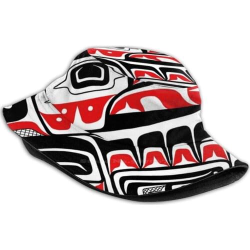 Raven Steals The Sun - Tlingit Style Unisex Summer Cap Sunscreen Hat Raven Steals The Sun Raven Native Art Pacific Northwest