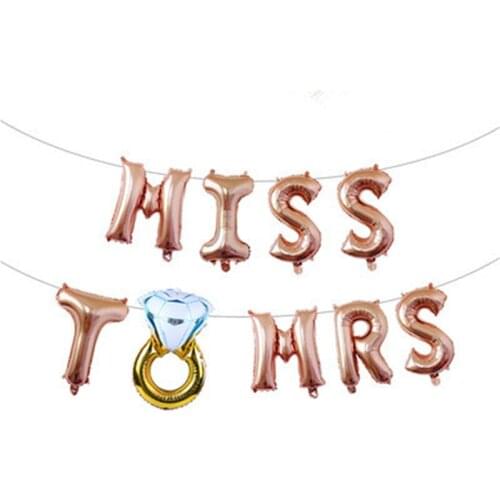 Miss To Mrs Balloon Bride To Be Balloons Rose Gold Party Decoration Team Bride To Be Hen Bachelorette Party Foil Ballon Supplies