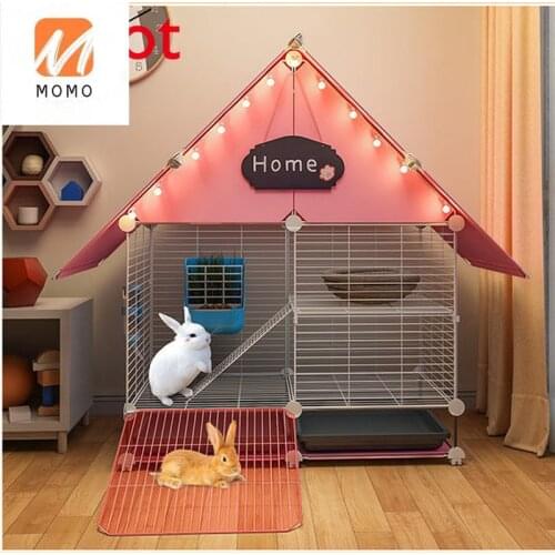High-End Luxury Cage Home Luxury Indoor Pet Fence Breeding Cage Double-Layer Rabbit Nest
