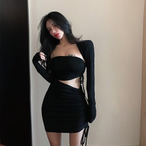 ZC2630 2020 New spring summer women fashion sexy temperament short section dress set cheap wholesale