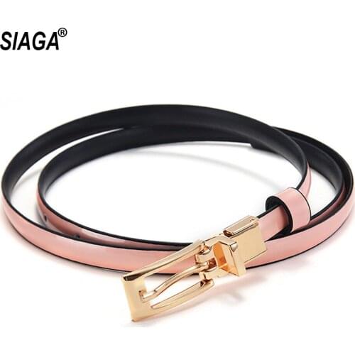 Womens Pin Buckle Metal Women Leather Belt Ladies Genuine Dresses Female Waist Belts Luxury Brand 1.1cm Width FCO139