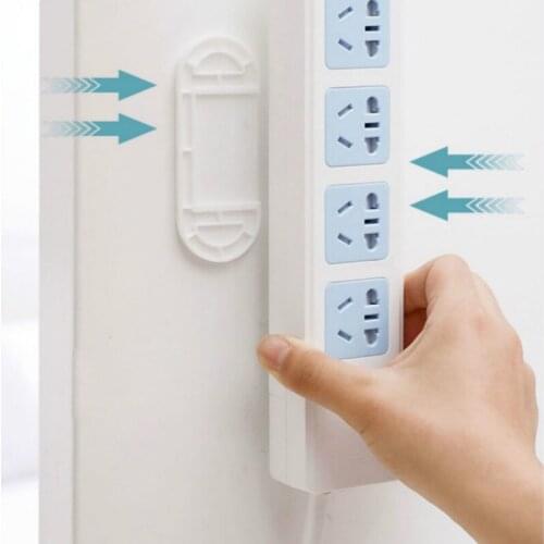 1/3/5 PCS Home Punching-Free Plug-in Board Power Strip Holder Wall Door Floating Organizer Rack Adhesive Storage Shelves Gadgets
