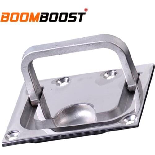 1Pc For Marine Yacht Boat Marine Silver Cabinet Lift Pull Handle Square Buckle Hardware Flush Hatch Locker 316 Stainless Steel