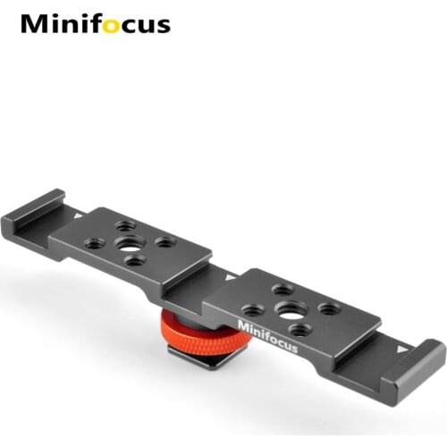 3 In 1 Cold Shoe Mount Adapter Extension Bar Bracket Stand for Camera Mobile Phone Vlog Video Light Triple Hot Shoe Plate Mount