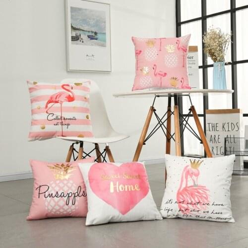 45x45cm Heart Love Cushion Cover Pink Flamingo Pillow Case Car Sofa Throw Pillow Covers Pillowcase Home Decorative