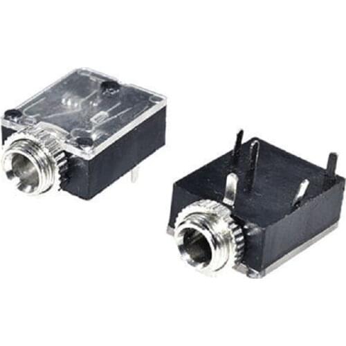 50pcs PJ324M 3.5mm Stereo Socket Plug Connector Jack Headphones With Nut PCB Panel Mount Chassis