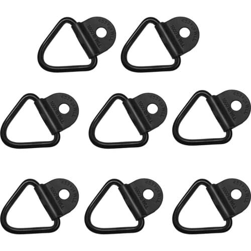 8 Pcs Cargo V-Ring Tie-Down Anchors Black Trailer V-Ring Tie Down for Trailers Trucks D-Ring Flush Mount Pan Fitting